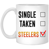 Single Taken Steelers Coffee Mug. Single, Taken, Steelers Coffee Mug, Perfect Fan Steelers Gift for Women and Girls, Gift for her, Steelers gift, Best friend gift, Gift for Steelers Fan 11oz