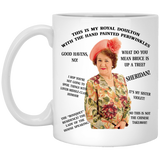 This Is My Royal Doulton With The Hand Painted Periwinkles Coffee Mug Gift 11oz, Hyacinth Bucket Quote Keeping Up Appearances - XP8434 11 oz. White Mug