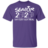Funny Funny Adult Seniors 2020 Funny Graduation S#!t Just Got Real Shirt T-Shirt