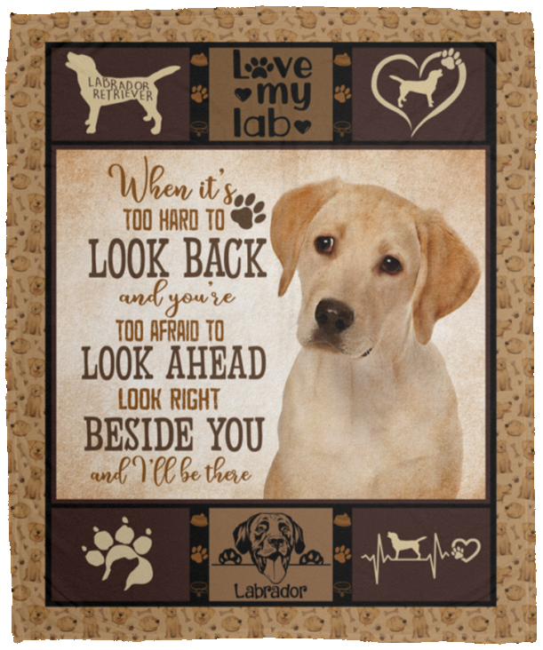 Dogs Yellow Lab Blanket, Fleece or Sherpa Blankets Mother's Day, Father's Day, Christmas Birthday Present Blankets, Gift Idea - VPM Cozy Plush Fleece Blanket - 50x60