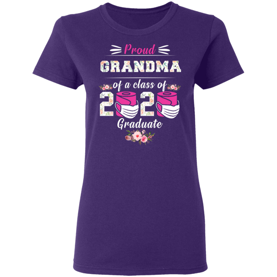 Proud Grandma of A Class of 2020 Graduate T-Shirt Quarantined Floral Shirt