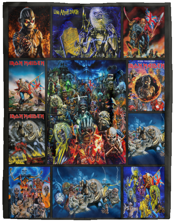 Iron Maiden Blanket Heavy Metal Quilt Fleece Sherpa Throw Blanket For Fans VPL Cozy Plush Fleece Blanket - 60x80
