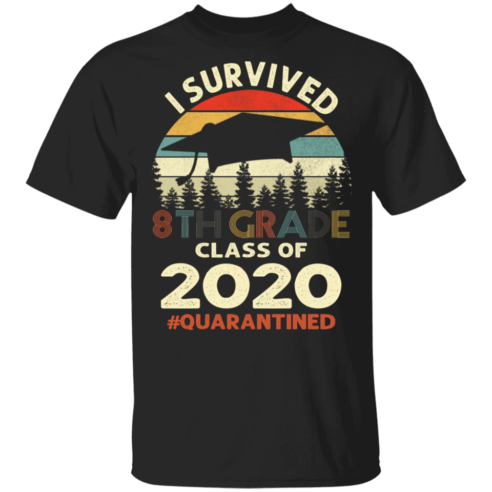 8th Grade Class of 2020 Quarantined Print T-Shirt Graduation Outfits Shirt