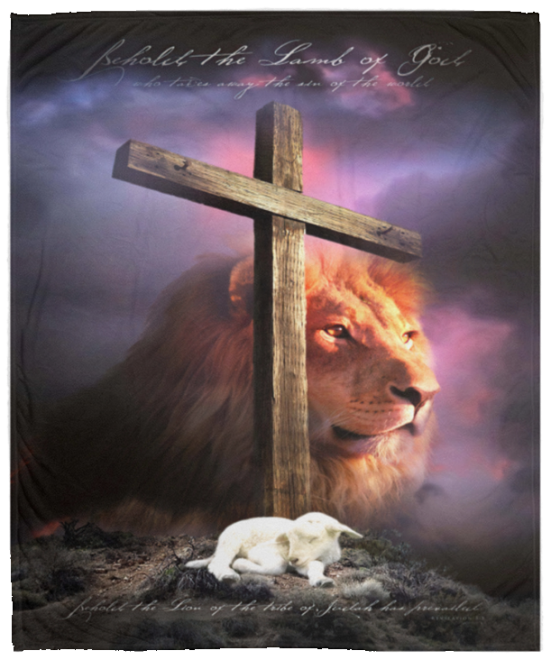 Mr.Jyotis Lion of Judah, Lamb of God Throw Blanket Soft Fleece Throw Blanket - VPM Cozy Plush Fleece Blanket - 50x60