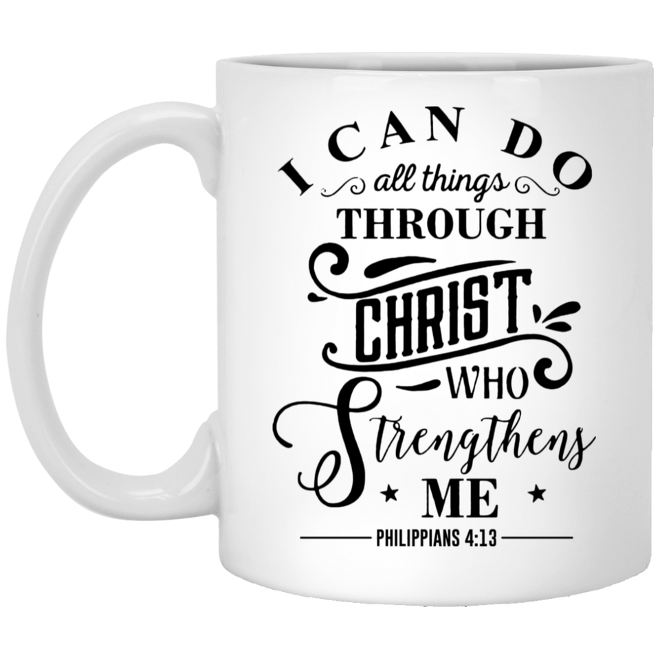 Jyotis - I can do all things through Christ who strengthens me. Philippians 3:13 - Bible Quotes, Christian and church - Inspirational - 11 OZ