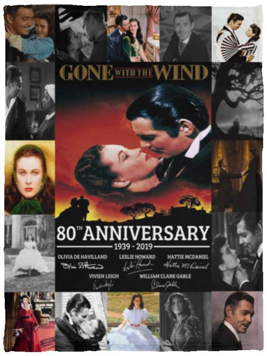 Mr.Jyotis Gone with The Wind Blanket Gift Christmas Birthday Fleece Sherpa Blankets, Gone with The Wind Anniversary Quilt - Fleece Blanket - 30