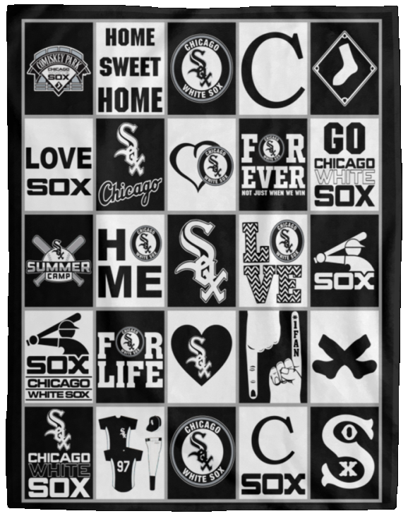 Chicago White Sox Blanket Fleece Sherpa Throw Blanket for Bedroom Sofa - VPL Cozy Plush Fleece Blanket - 60x80
