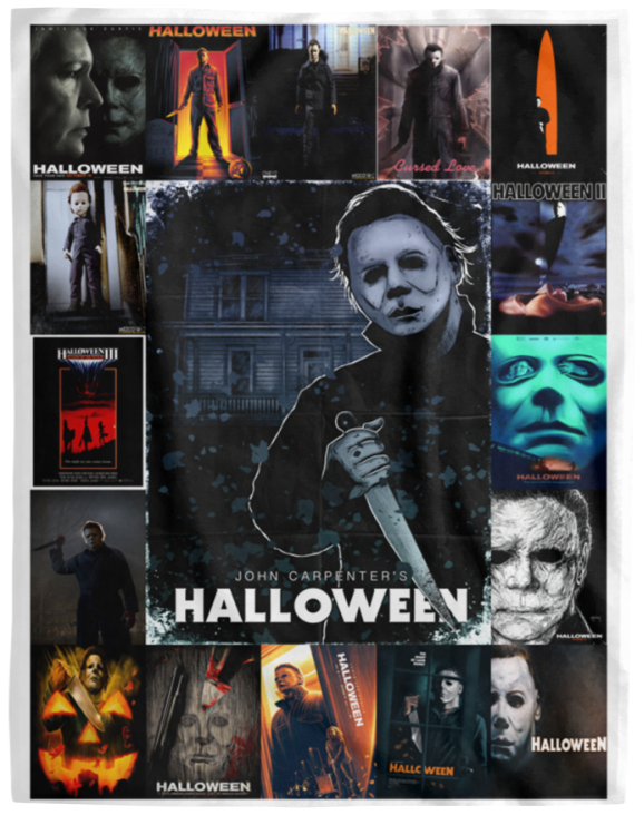 Halloween Michael Myers Blanket Halloween Characters Quilt Fleece Sherpa VPL Cozy Plush Fleece Blanket - 60x80