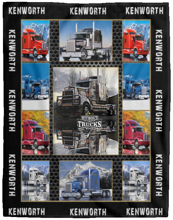 Kenworth Trucks Collection Like Quilt Fleece Sherpa Throw Blanket for Bedroom VPL Cozy Plush Fleece Blanket - 60x80
