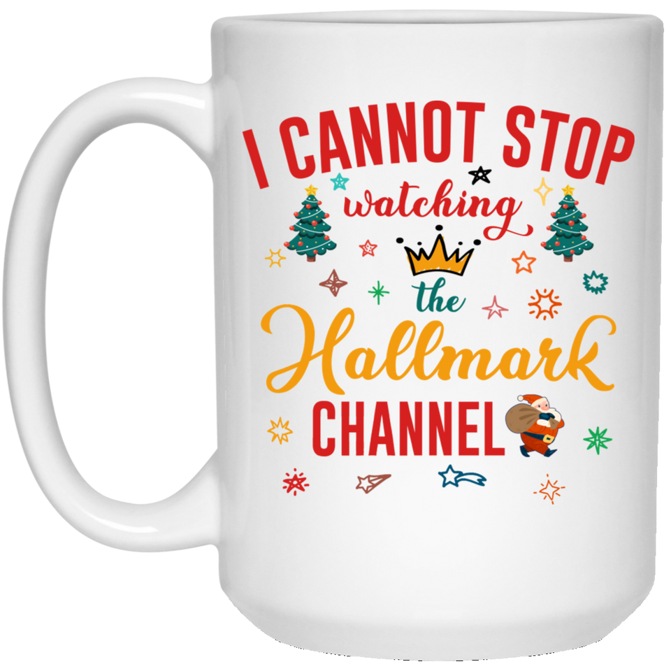 I cannot stop watching the Hallmark Channel Coffee Mug Tea Cup, Hallmark Movies, Hallmark Christmas Mug, Christmas Mug, Christmas Gift, Dirty Santa Gift 15Oz