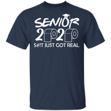 Funny Funny Adult Seniors 2020 Funny Graduation S#!t Just Got Real Shirt T-Shirt