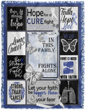 Lung Cancer Awareness Pearl White Ribbon Symbol Survivor Warrior Fighter Quilt Blanket Cancer Blanket Gift for Mom Mother - in This - VPL Cozy Plush Fleece Blanket - 60x80