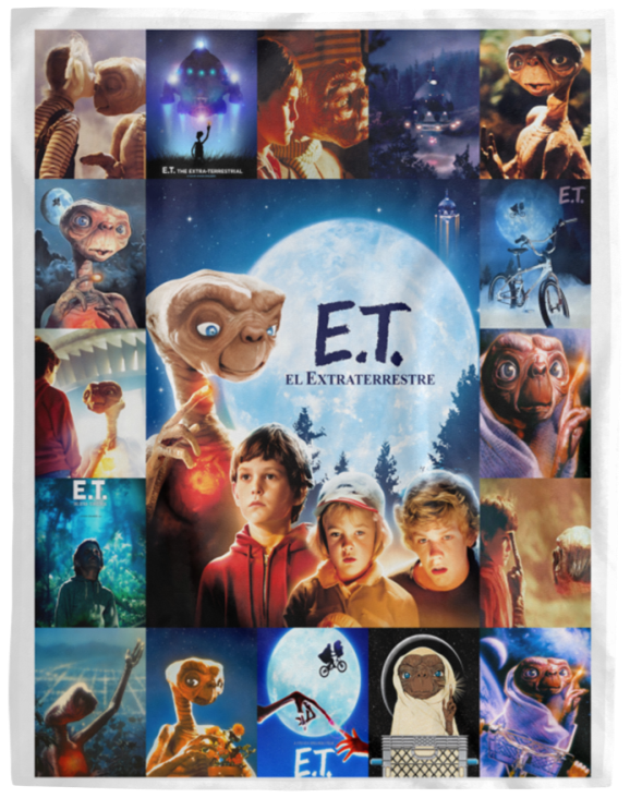 E.T. the Extra-Terrestrial Blanket, Steven Spielberg Fleece, Sherpa Blanket VPL Cozy Plush Fleece Blanket - 60x80