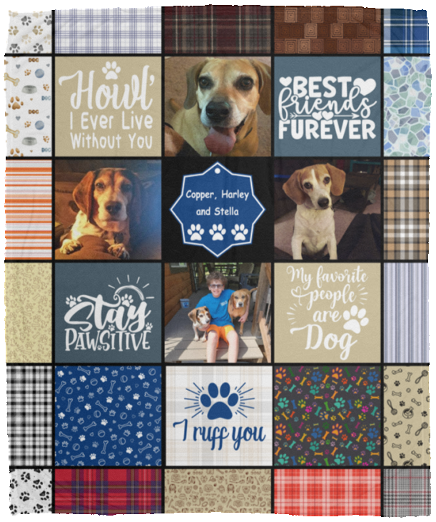 Copper, Harley and Stella - VPM Cozy Plush Fleece Blanket - 50x60