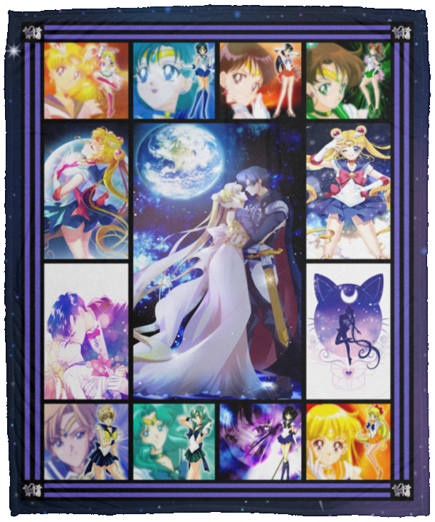Pretty Soldier Sailor Moon Blanket, Sailor Moon Fleece, Sherpa Blanket VPM Cozy Plush Fleece Blanket - 50x60