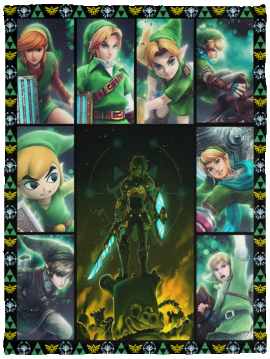 Zelda For Fans Blanket The Legend of Zelda Quilt Fleece Sherpa Throw Blanket VPS Cozy Plush Fleece Blanket - 30x40
