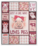 Crazy Pig Lady Fleece Sherpa Blanket Quilt Supper Soft Lightweight Blanket for Bedroom Living Room Sofa - VPM Cozy Plush Fleece Blanket - 50x60