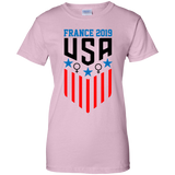 USA Girls Soccer Jersey Womens World 2019 Cup T-Shirt (G200 GLC Women's T-Shirt) G200L Gildan Ladies' 100% Cotton T-Shirt