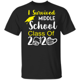 Middle School Grade Class of 2020 Quarantined Graduation T-Shirt Social Distancing Tee