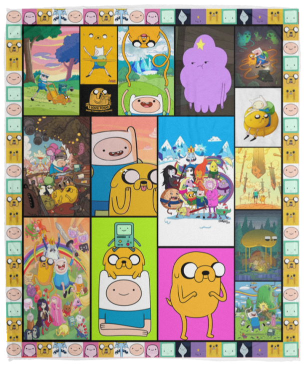 Adventure Time Blanket, Finn & Jake Fleece, Sherpa Blanket VPM Cozy Plush Fleece Blanket - 50x60