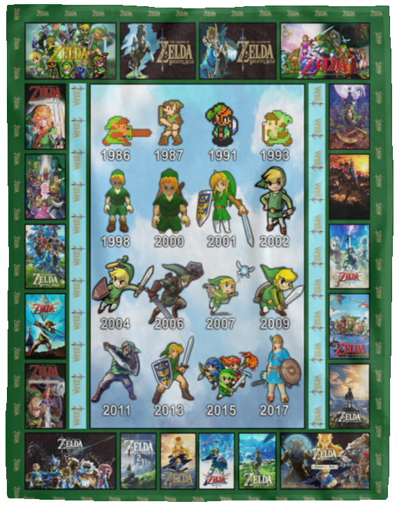 Legend of Zelda Blanket, Legend of Zelda - Evolves Fleece, Sherpa Blanket - VPL Cozy Plush Fleece Blanket - 60x80