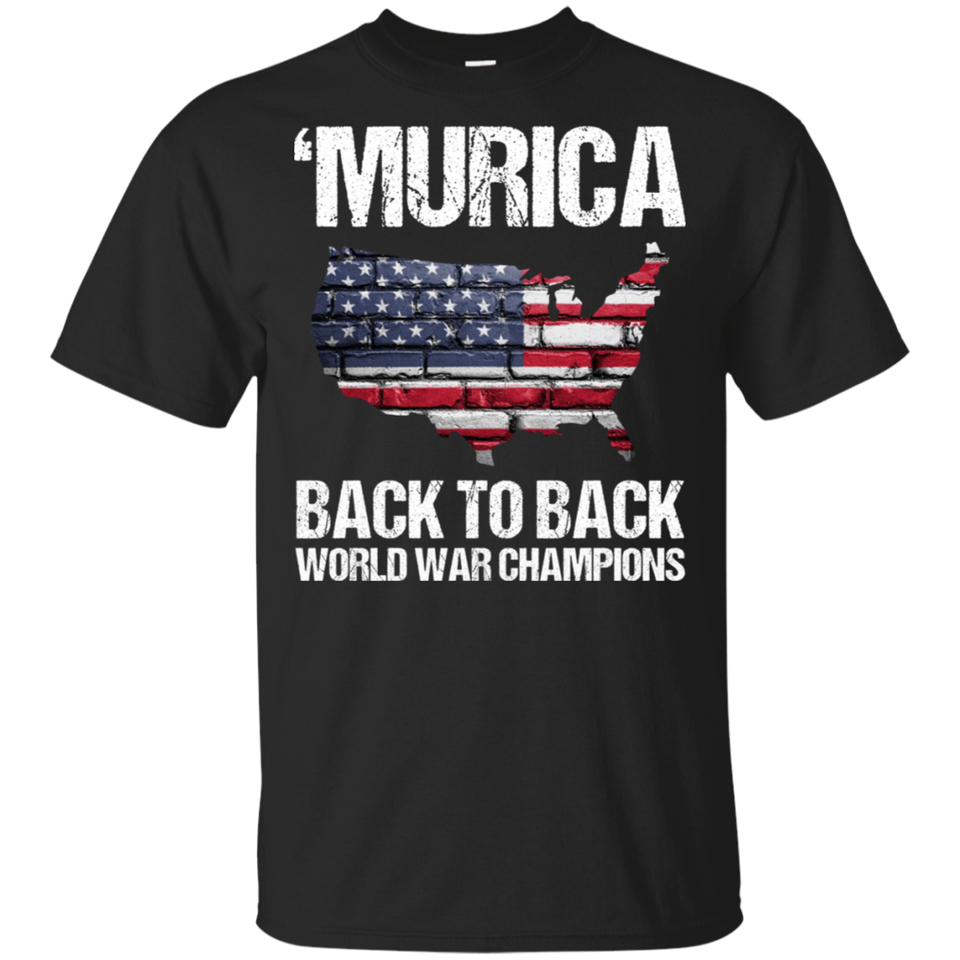 Back To Back World War Champions Champs Distressed USA Quality T-shirt G200 Gildan Ultra Cotton T-Shirt men black