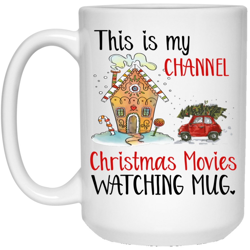 This Is My Channel Christmas Movie Watching Mug Coffee Mug (2), Christmas Movies, Christmas Mug, Christmas Gift, Dirty Santa Gift, Santa Mug - Coworker Gift 15Oz