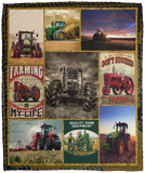 Tractor On The Farm Blanket, Farm Quilt, Tractor Fleece, Sherpa Blanket VPM Cozy Plush Fleece Blanket - 50x60