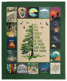 Milestone Blanket, Mountain Blanket - and Into The Forest I Go to Lose My Mind and Find My Soul Blanket - Cozy Plush Fleece Blanket - 50"x60"