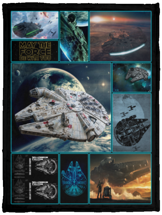 Universe Millennium Falcon Blanket, Fleece or Sherpa Blankets Mother's Day, Birthday Present, Idea VPS Cozy Plush Fleece Blanket - 30x40