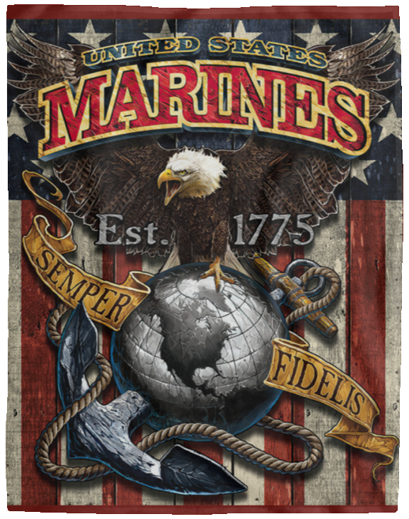 United States Marine Corps Fleece Sherpa Blanket Quilt Supper Soft Lightweight Blanket for Bedroom Living Room Sofa VPL Cozy Plush Fleece Blanket - 60x80