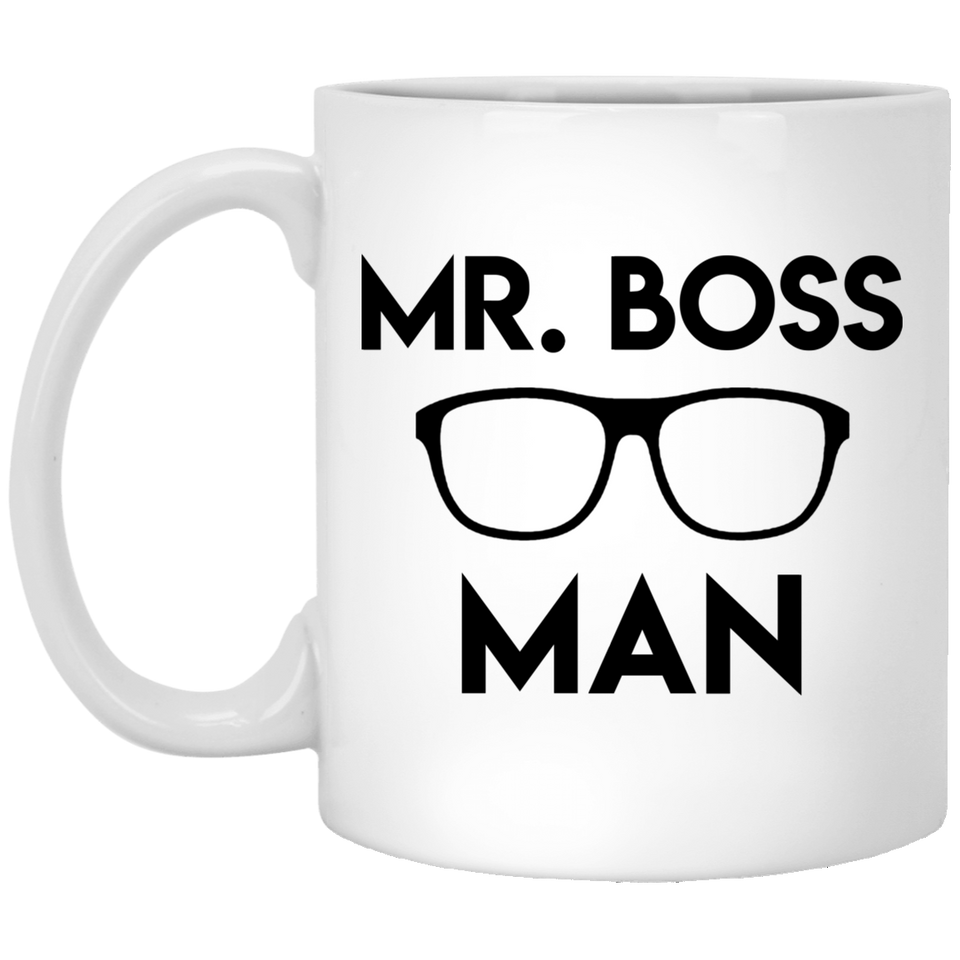 Mr Boss Man Ceramic Coffee Mug, Funny Best Boss Office Coffee Mug Christmas Gifts, Funny Mug for Boss Day, Work and Office Holiday or Birthday Present For Worlds Best Male or Female Boss 11oz