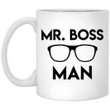 Mr Boss Man Ceramic Coffee Mug, Funny Best Boss Office Coffee Mug Christmas Gifts, Funny Mug for Boss Day, Work and Office Holiday or Birthday Present For Worlds Best Male or Female Boss 11oz