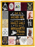 Harry Potter - Just a Wizard girl Blanket, Harry Potter Fleece, Sherpa Blanket - VPS Cozy Plush Fleece Blanket - 30x40