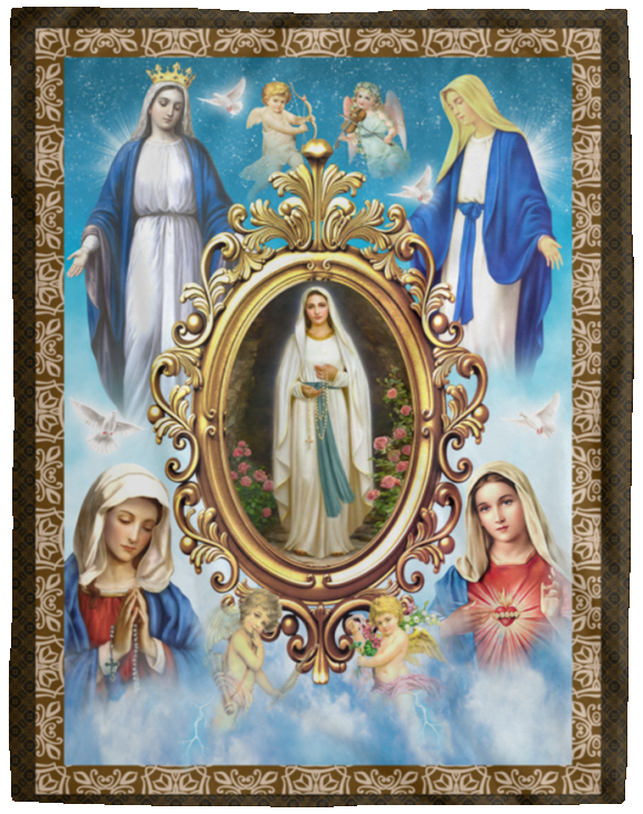 Mary, Mother of Jesus. The Blessed Virgin Mary Blanket, Fleece or Sherpa Blankets Mother's Day, Father's Day, Christmas Birthday Present Blankets, Gift Idea VPL Cozy Plush Fleece Blanket - 60x80