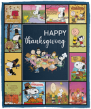 Snoopy Thanksgiving Blanket Snoopy Quilt Fleece Sherpa Throw Soft and Warm - VPM Cozy Plush Fleece Blanket - 50x60