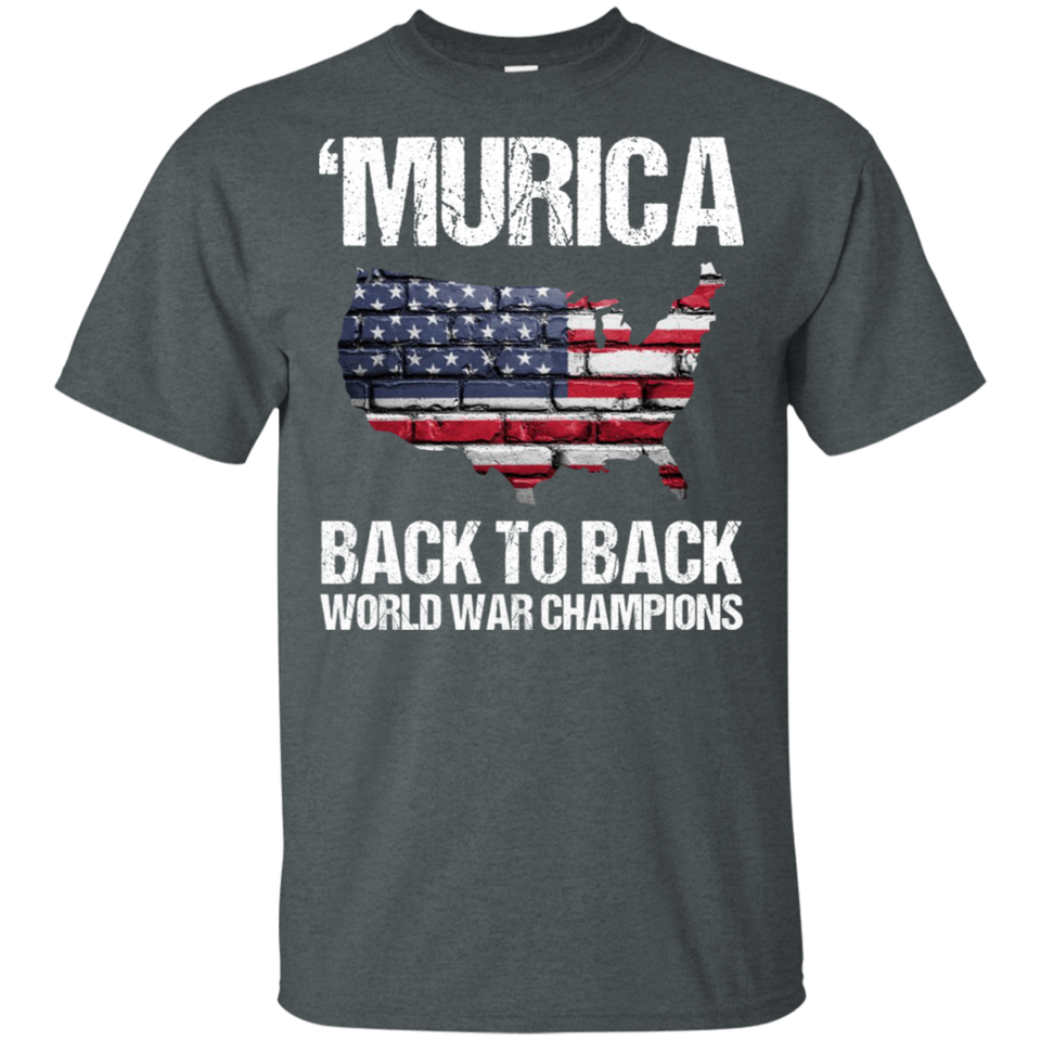 Back To Back World War Champions Champs Distressed USA Quality T-shirt G200 Gildan Ultra Cotton T-Shirt men black