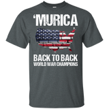 Back To Back World War Champions Champs Distressed USA Quality T-shirt G200 Gildan Ultra Cotton T-Shirt men black