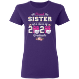 Proud Sister of A Class of 2020 Graduate T-Shirt Quarantined Floral Shirt