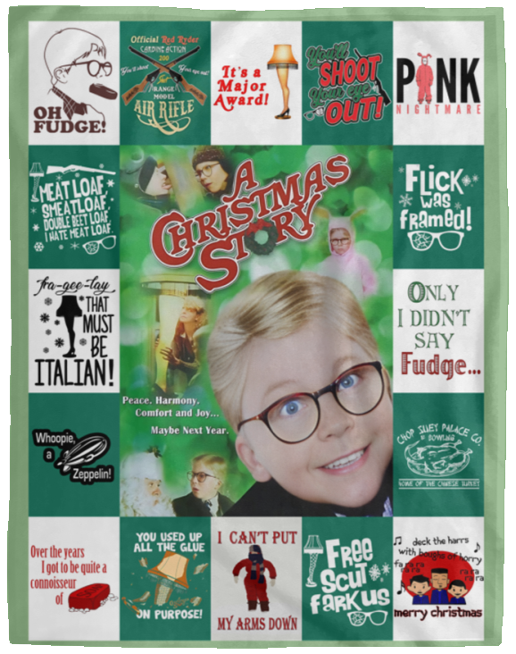 A Christmas Story Blanket, Christmas Movie Watching Fleece, Sherpa Blanket VPL Cozy Plush Fleece Blanket - 60x80