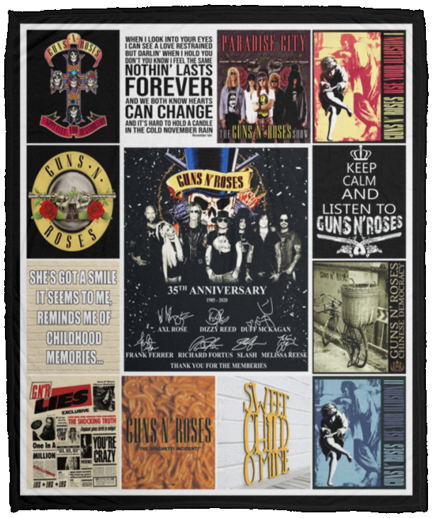 Guns N' Roses Blanket Guns N' Roses For Fans Quilt Fleece Sherpa Blanket -  VPM Cozy Plush Fleece Blanket - 50x60