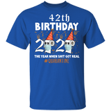 42th Birthday 2020 The Year When Sh#$!t Got Real Quarantine T-Shirt Shirt