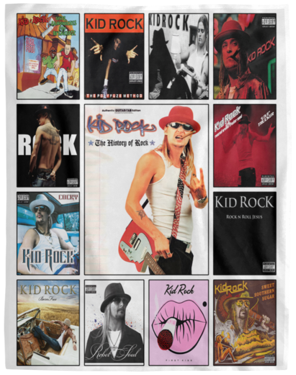 Kid Rock Blanket, Kid Rock Albums Fleece, Sherpa Blanket For Fans - VPL Cozy Plush Fleece Blanket - 60x80