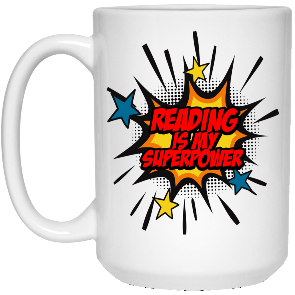 Jyotis - Book Lover Gift, Reading Is My Superpower Coffee Mug, reader books 15Oz