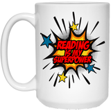 Jyotis - Book Lover Gift, Reading Is My Superpower Coffee Mug, reader books 15Oz