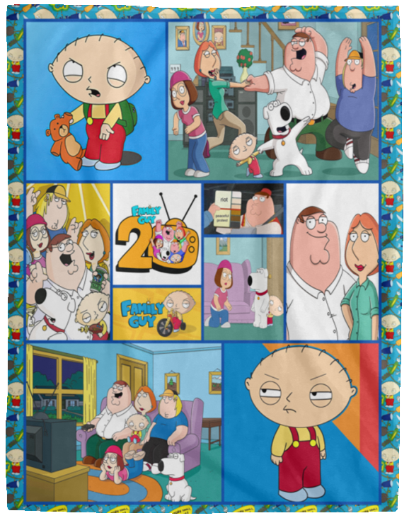 Family Guy Blanket, Family Guy Fleece, Sherpa Blanket Warm and Soft - VPL Cozy Plush Fleece Blanket - 60x80