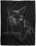 Halloween Black Cat Blanket Soft Fleece Sherpa Blankets Gifts, Black Cat - VPL Cozy Plush Fleece Blanket - 60x80