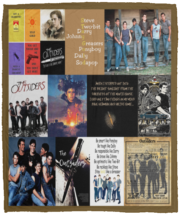 The Outsiders Blanket The Outsiders Quilt Fleece Sherpa Throw Blanket VPM Cozy Plush Fleece Blanket - 50x60