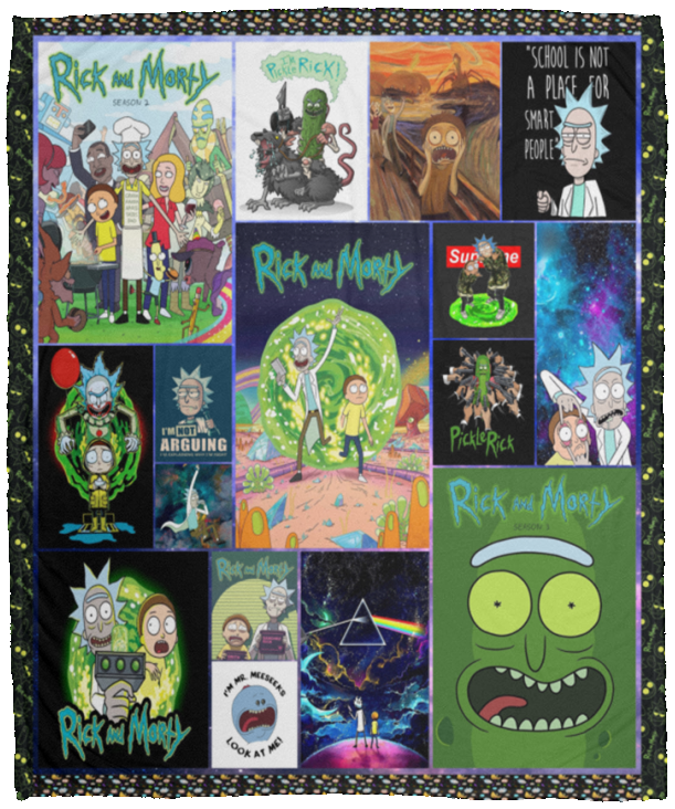 Rick and Morty Blanket Rick and Morty Fleece Sherpa Throw Blanket Gift Ideas VPM Cozy Plush Fleece Blanket - 50x60