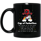 Deadpool & Unicorn Fckoffee Black 11OZ Mug Ceramic Coffee/Tea/Cocoa Mug Great Office & Home Coffee Mug Gift For Friend Son Daughter Birthday Souvenirs Perfect Gift